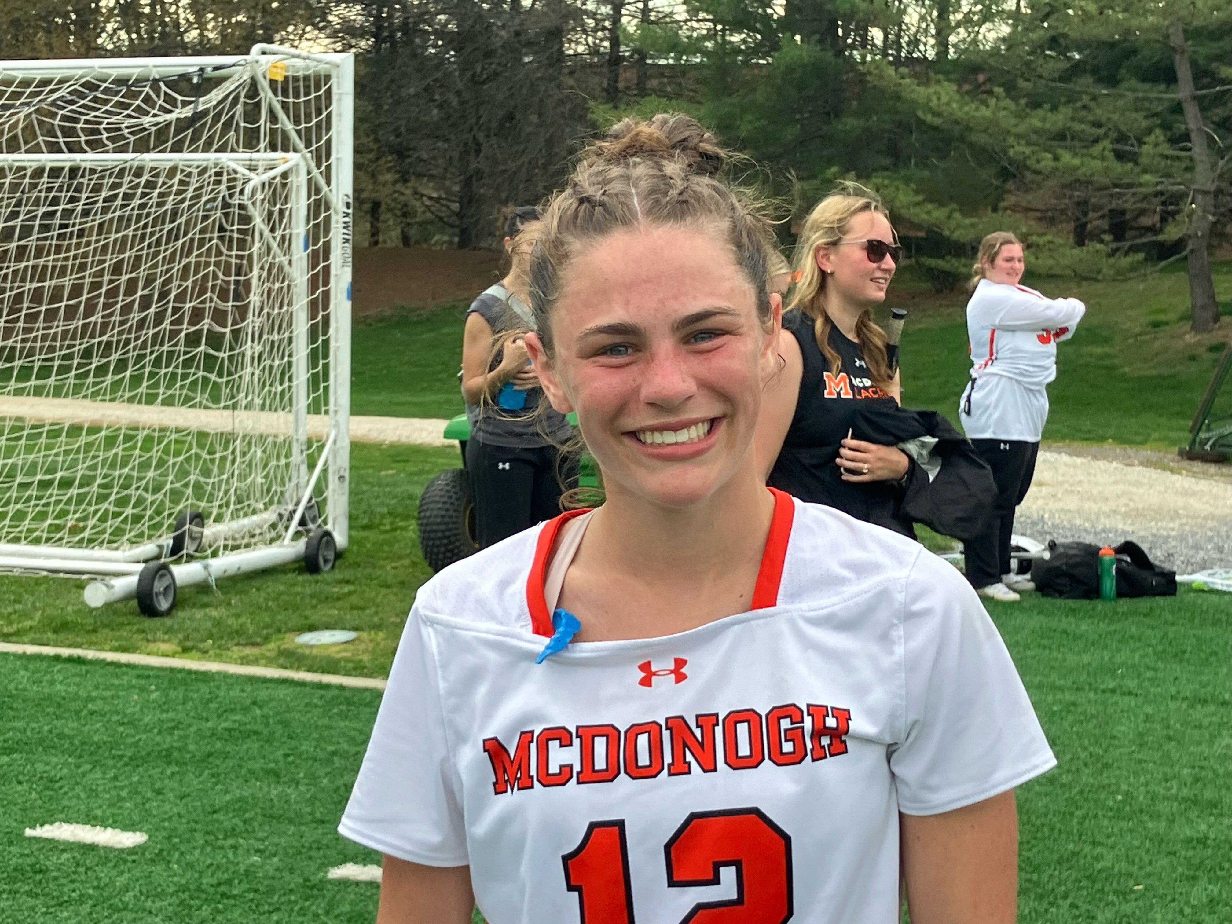 McDonogh junior Katy Levy acquitted herself well in her first time playing against two-time defending IAAM A Conference champion St. Paul’s School for Girls on Thursday afternoon. The transfer from North Carolina was in the circle when the Eagles won 13 of 21 draws in their 10-9 victory. She also scored once and added a pair of assists in the showdown between the Banner’s two top-ranked teams.