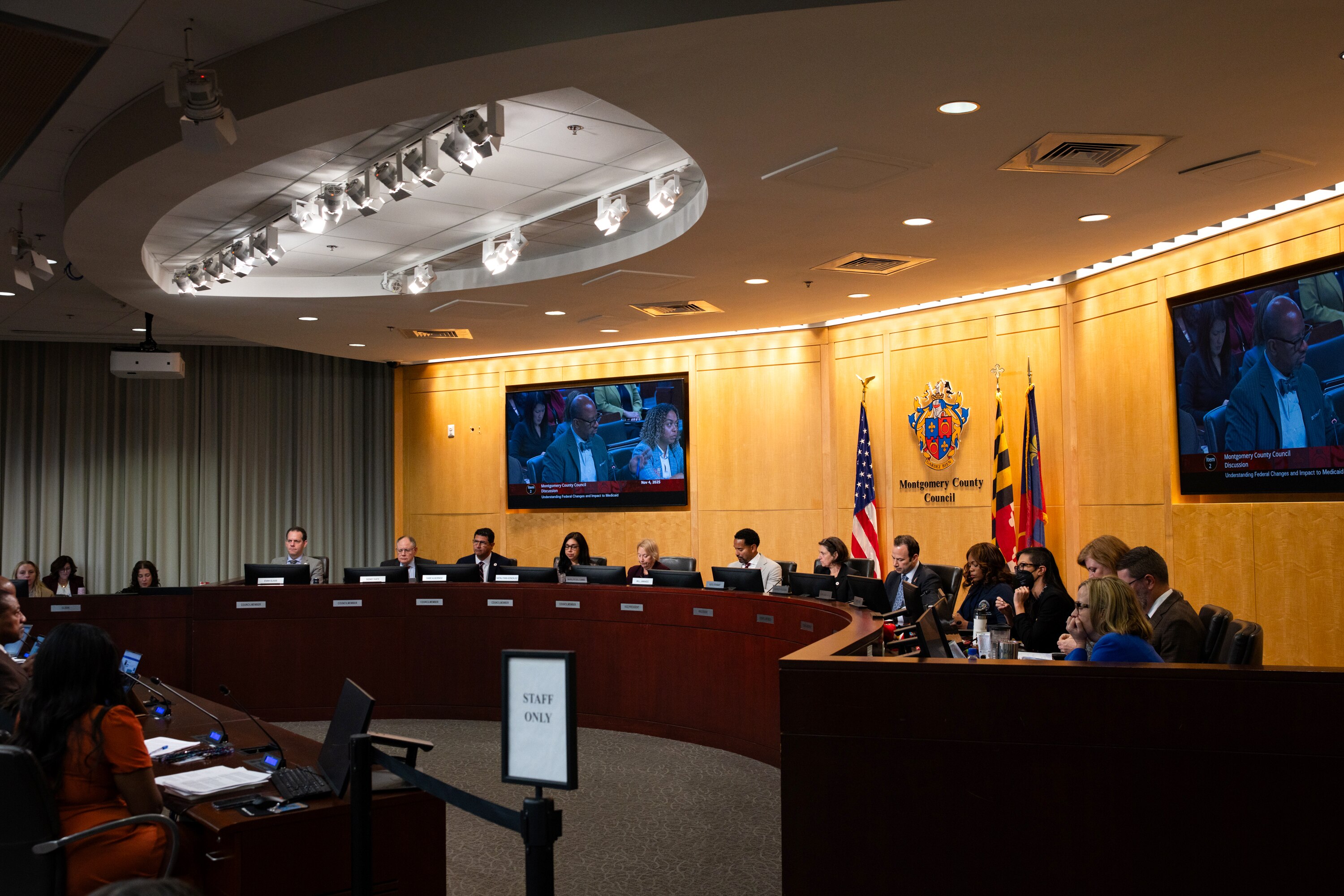 The Montgomery County Council has chosen three finalists to fill the seat of at-large council member Gabe Albornoz, who is leaving to head the county’s recreation department.