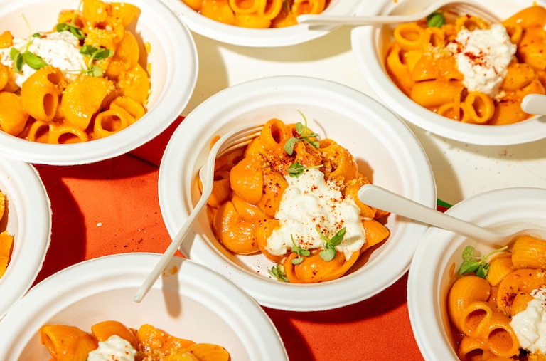New Kitchens on the Block, a D.C.-based food festival that allows attendees to sample local restaurants before they opened, featured three of Maryland’s most-anticipated spots of the year. Pictured: chiocciole alla vodka from Potomac’s upcoming Italian restaurant, Maurizio’s.