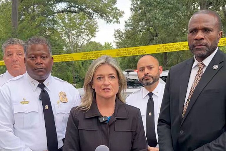 Christina Cotterman, a spokesperson for the Prince George's County Police Department, speaking to the press after a fatal collision in Bowie on Wednesday afternoon.
