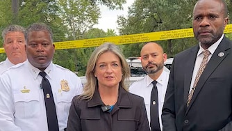 Christina Cotterman, a spokesperson for the Prince George's County Police Department, speaking to the press after a fatal collision in Bowie on Wednesday afternoon.