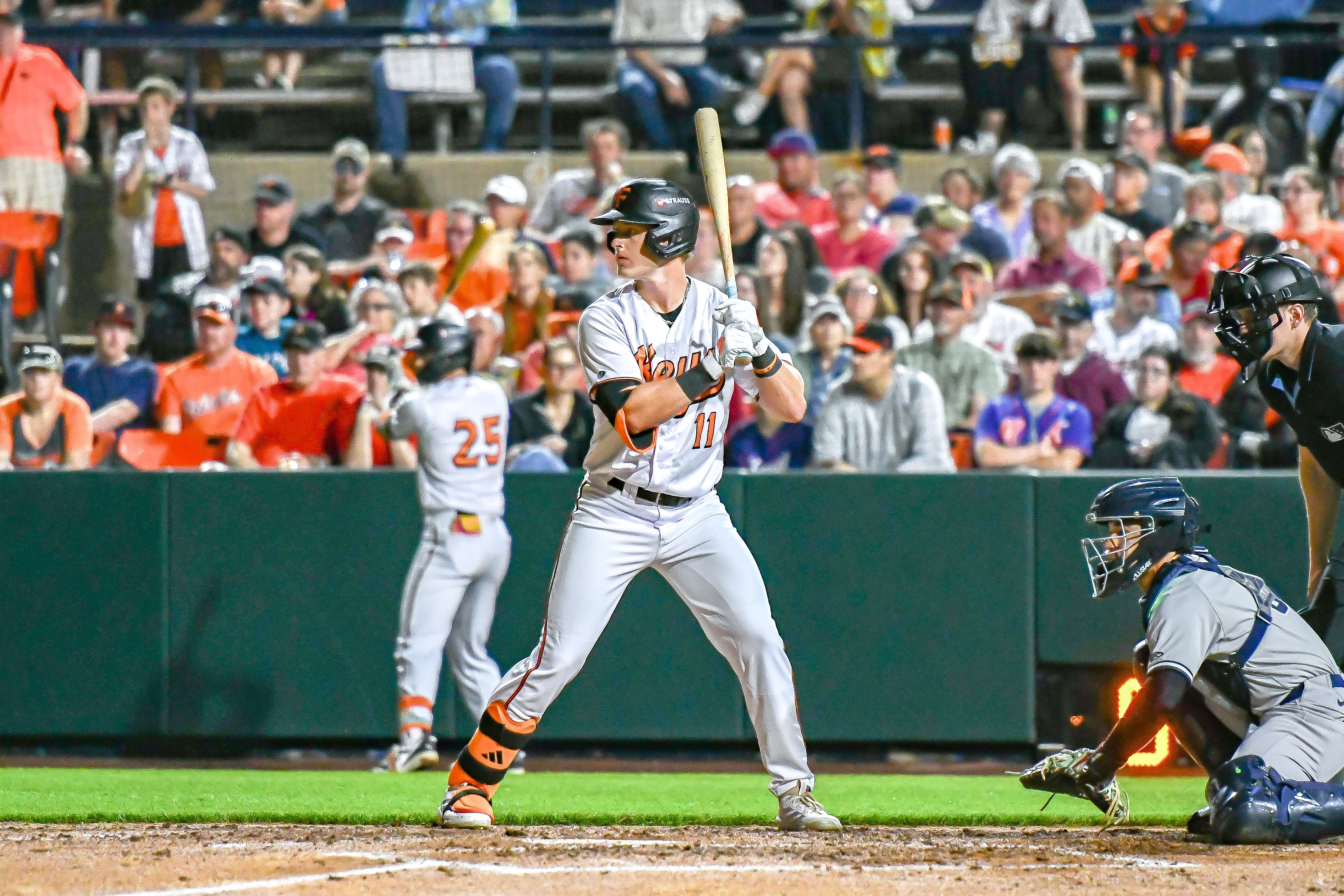 Frederick Keys outfielder Ike Irish stands in the box for his at-bat.