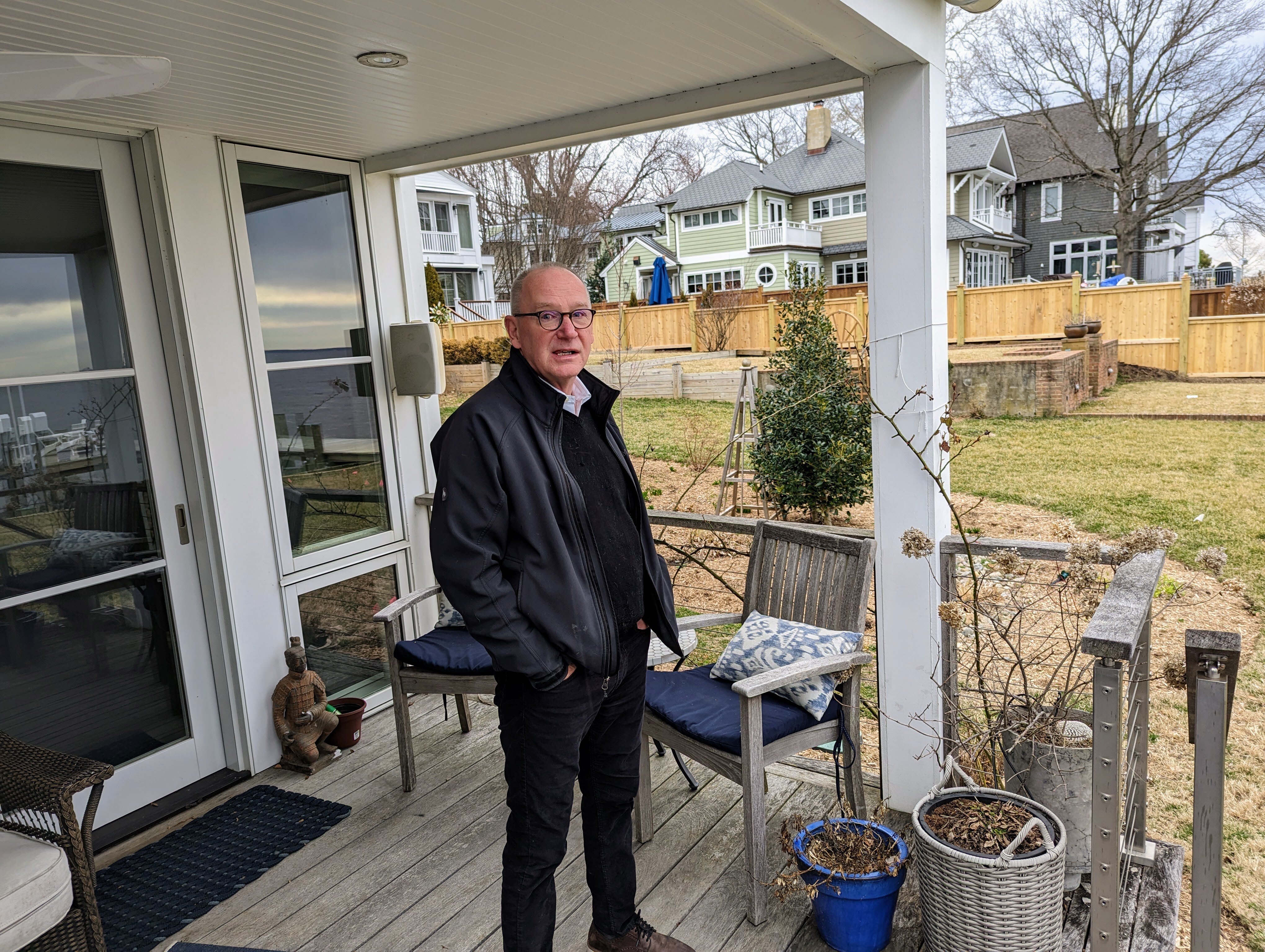 Jeffrey Eckel, CEO of Hannon Armstrong, talks about the view of the Chesapeake Bay from his back porch in Annapolis.