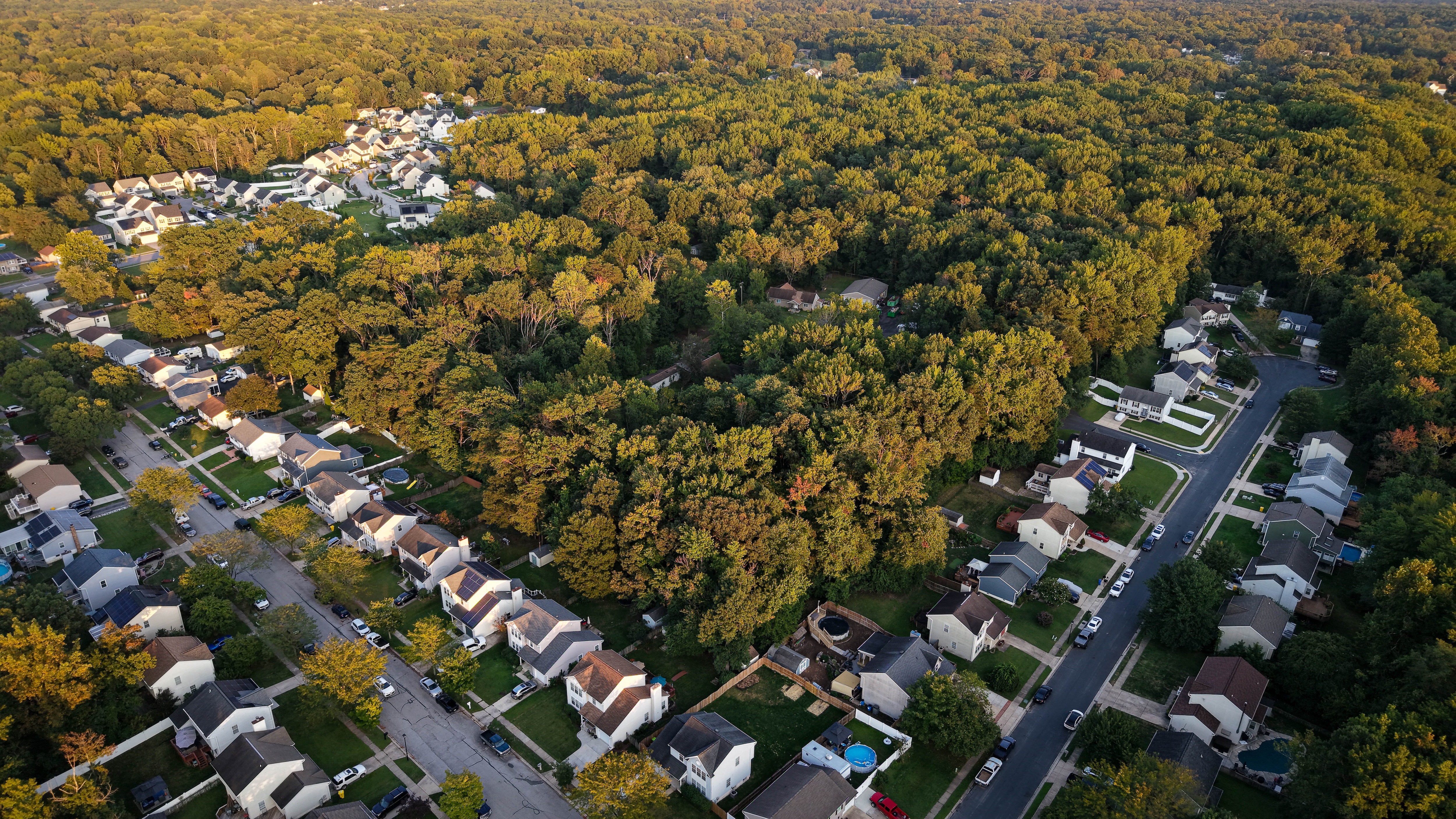 An aerial view of the Glen Burnie neighborhood where a new development is being planned.