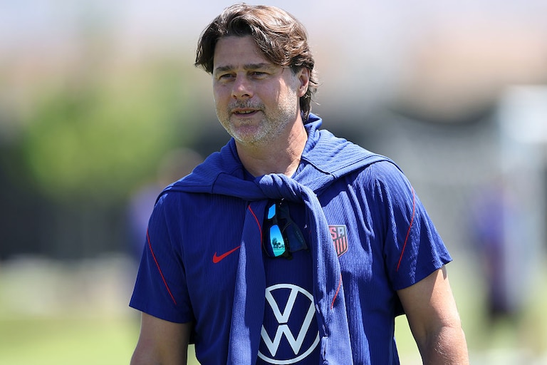 Head coach Mauricio Pochettino of the United States watches during a training session ahead of the 2026 World Cup.