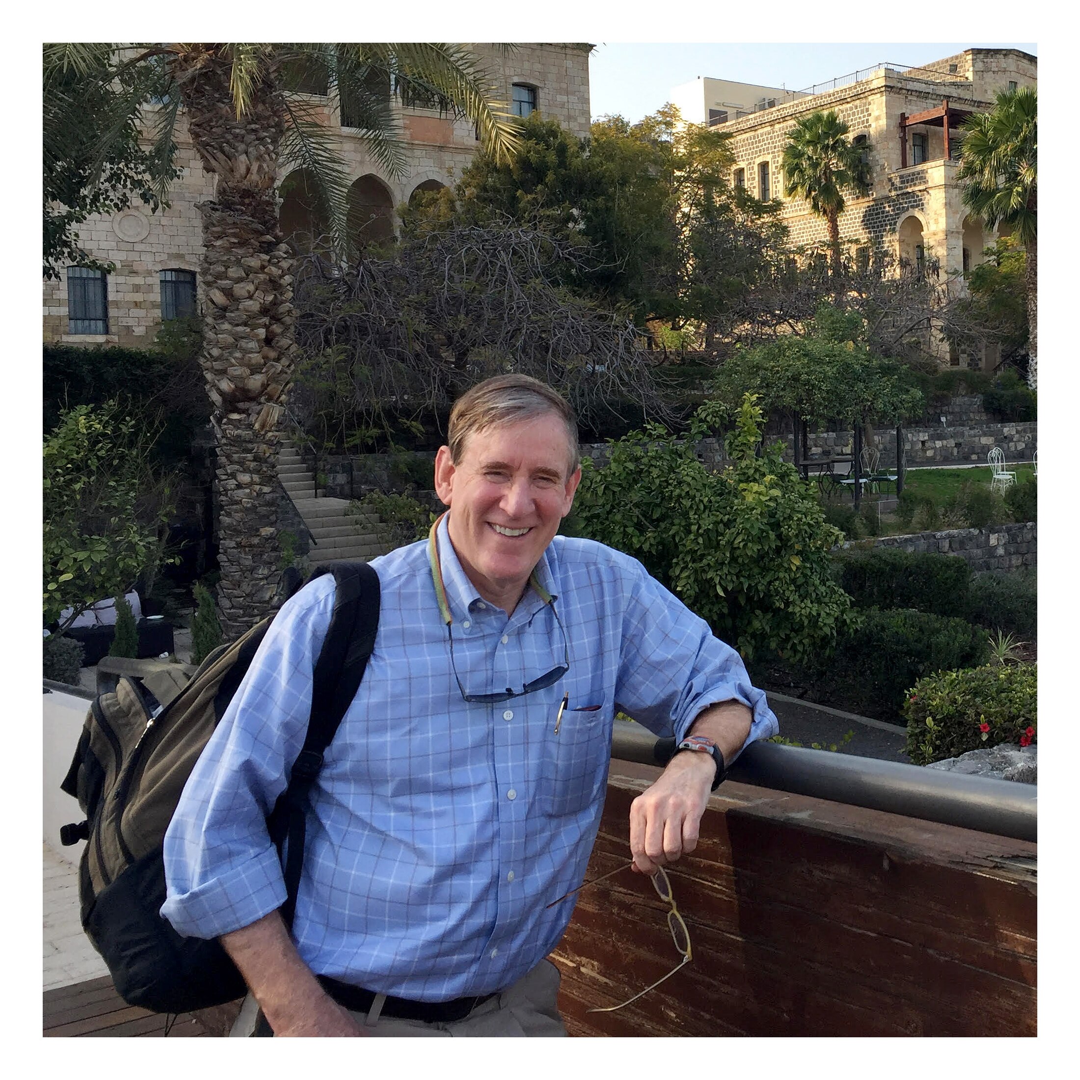Richard Manning Berkeley in the town of Tiberius in Israel Beside the Sea of Galilee.
