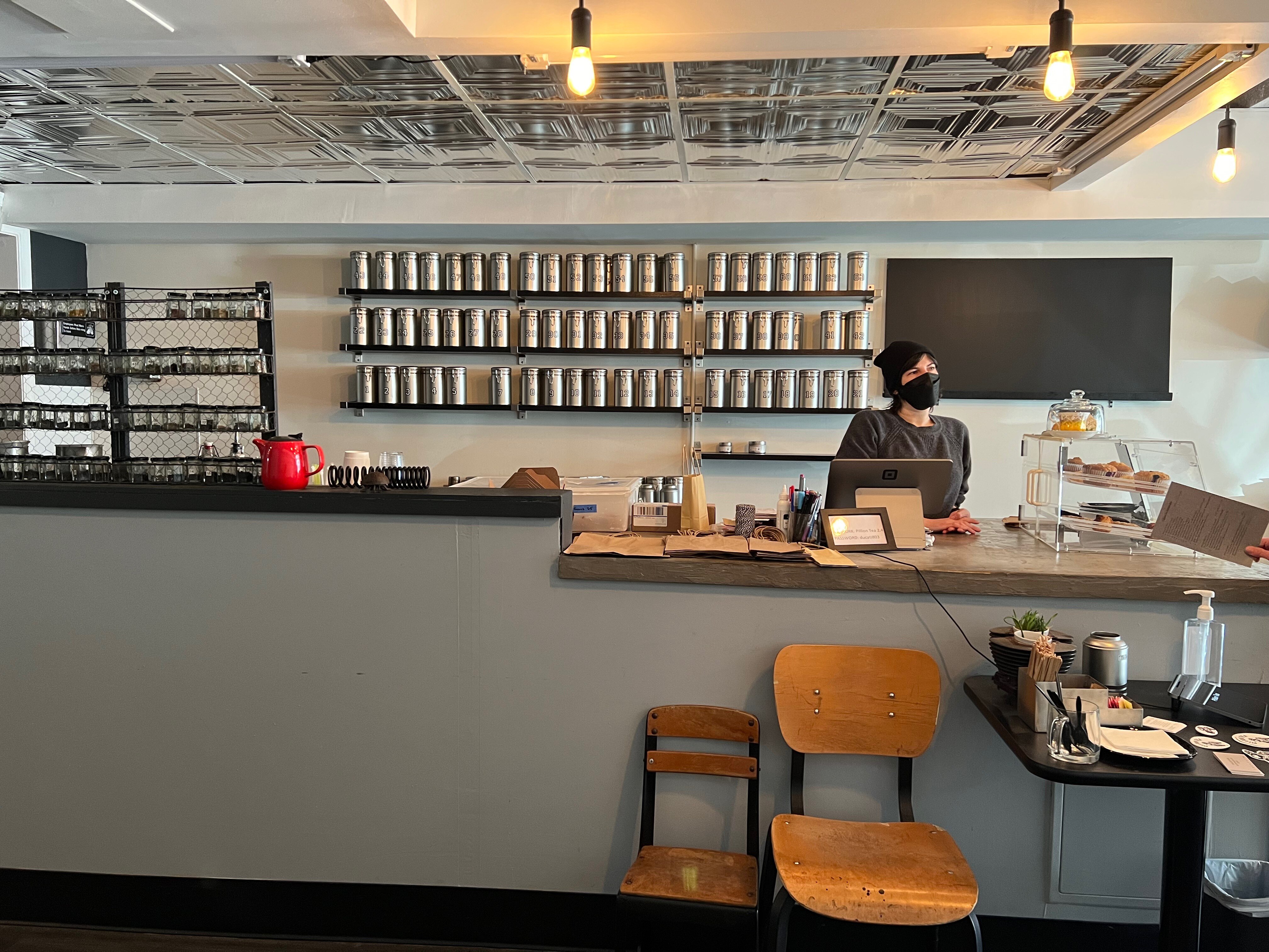 Zena Lichter takes a customer's order at Pillion Tea in the Midtown neighborhood on March 7, 2023.