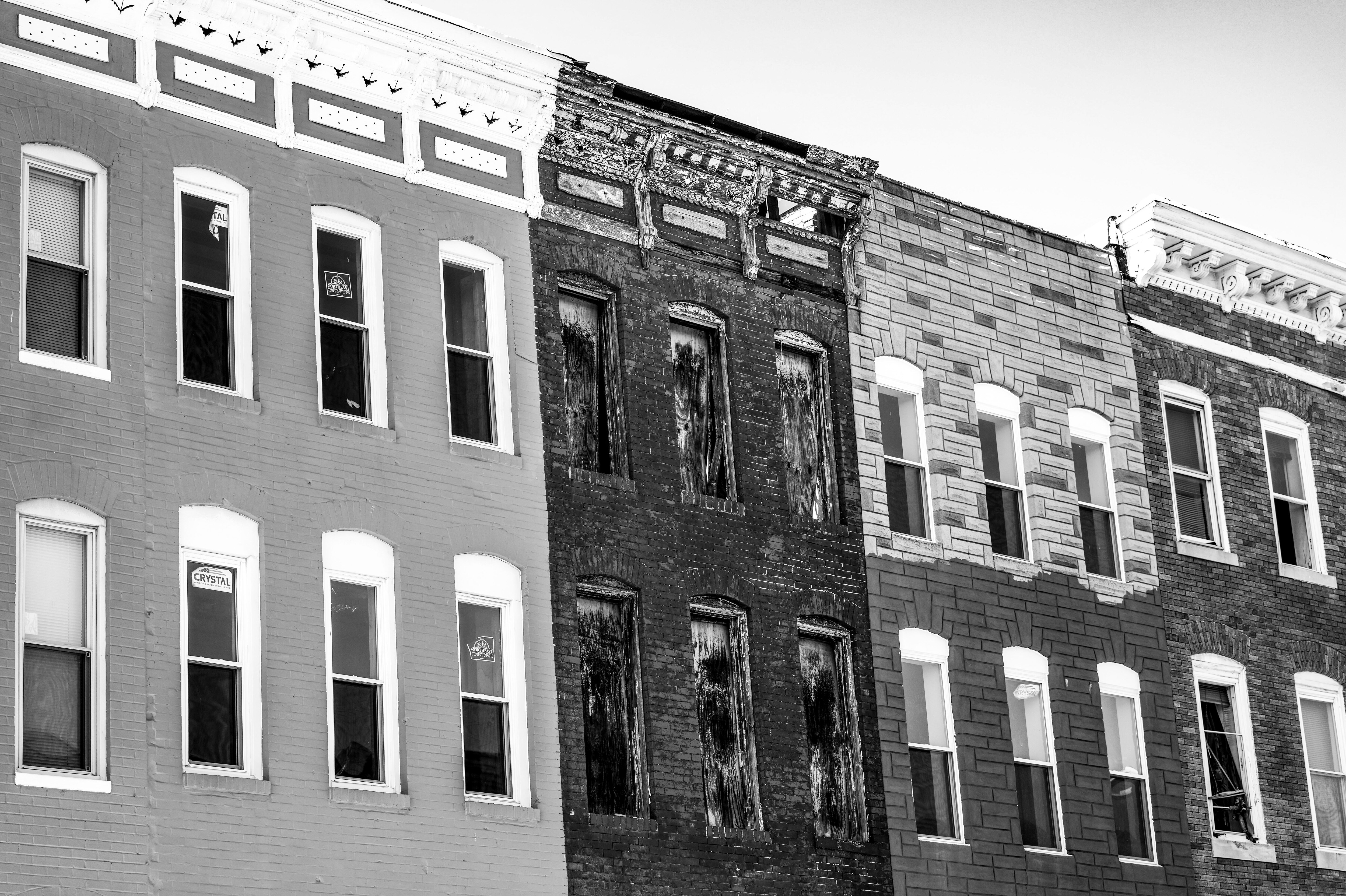 Homes alongside U.S. Route 40, in Baltimore, Wednesday, March 8, 2023.
