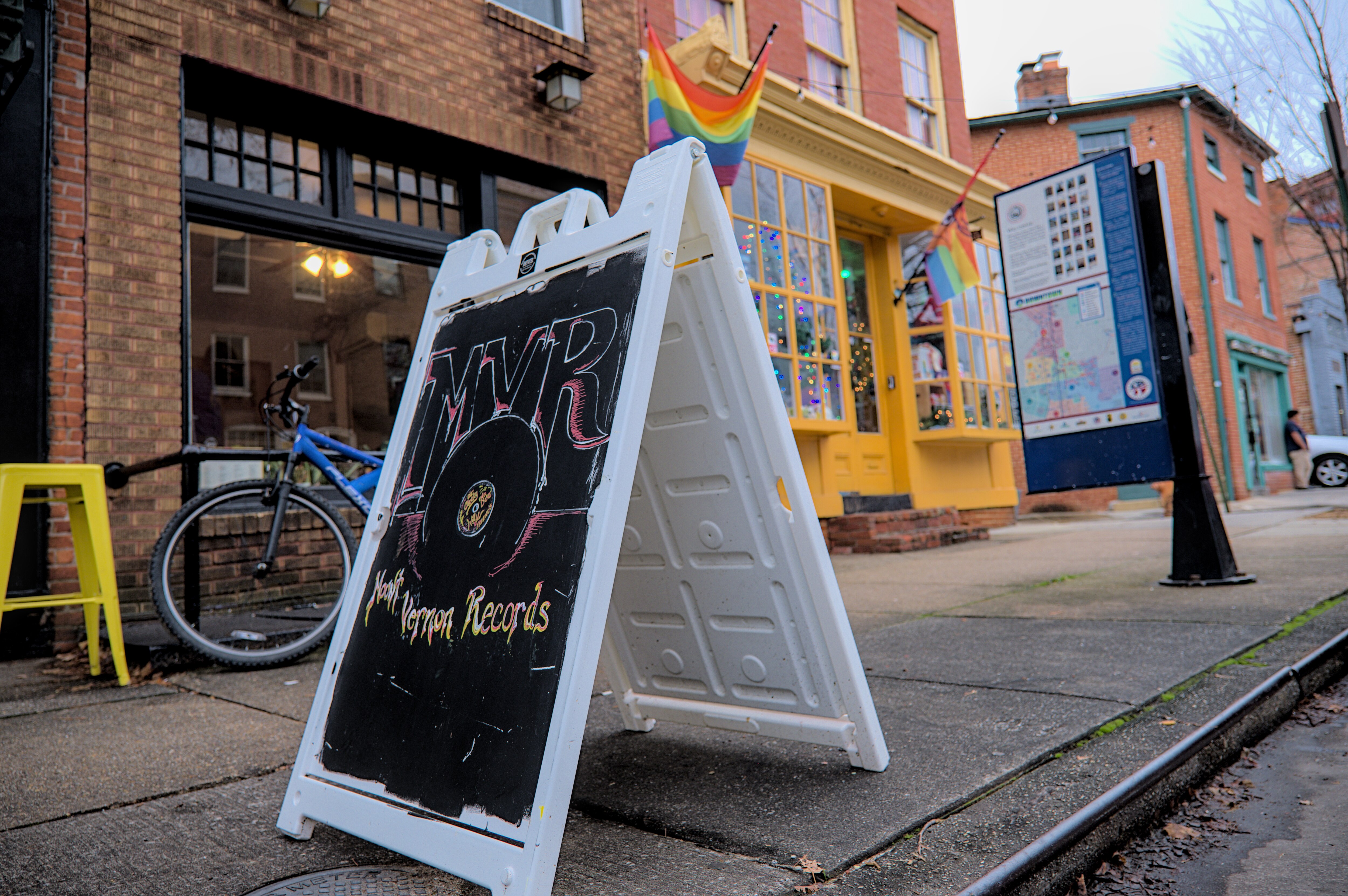 Mount Vernon Records on Read St. Adam Galaxy Vintage Showroom also pictured