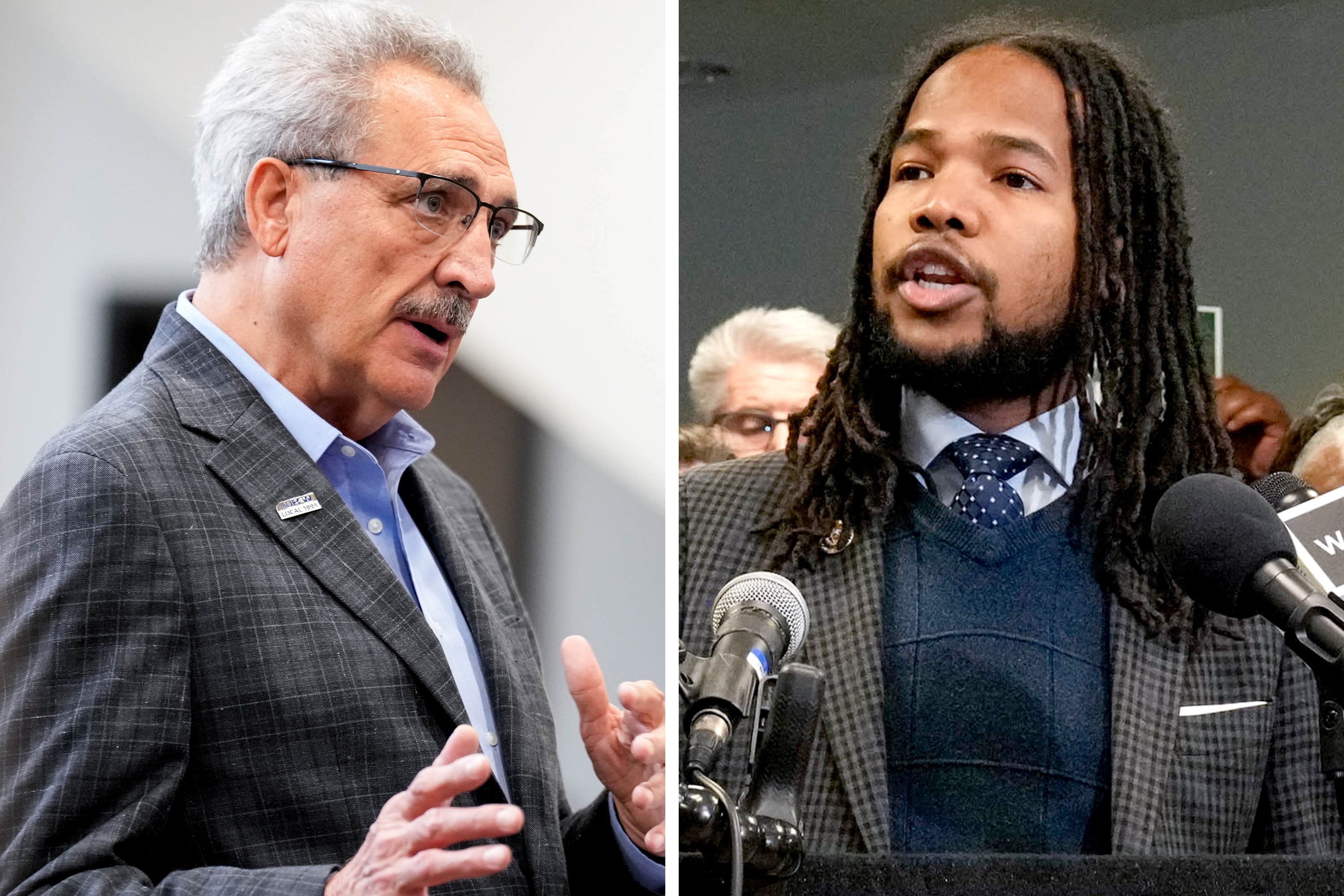 Union president Fiorigi "Gino" Renne, left, and Del. Gabriel Acevero got into an altercation on Thursday, June 18.