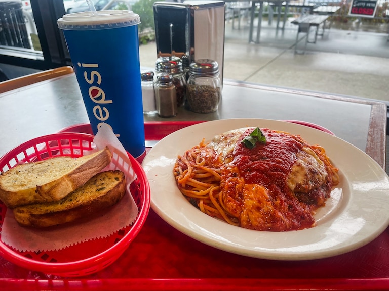The eggplant parmesan at Mamma Lucia.