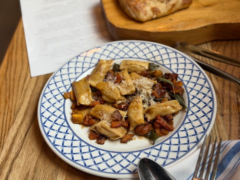 Pastas are a major draw at Seppia in Hampden, including the rabbit agnolotti.