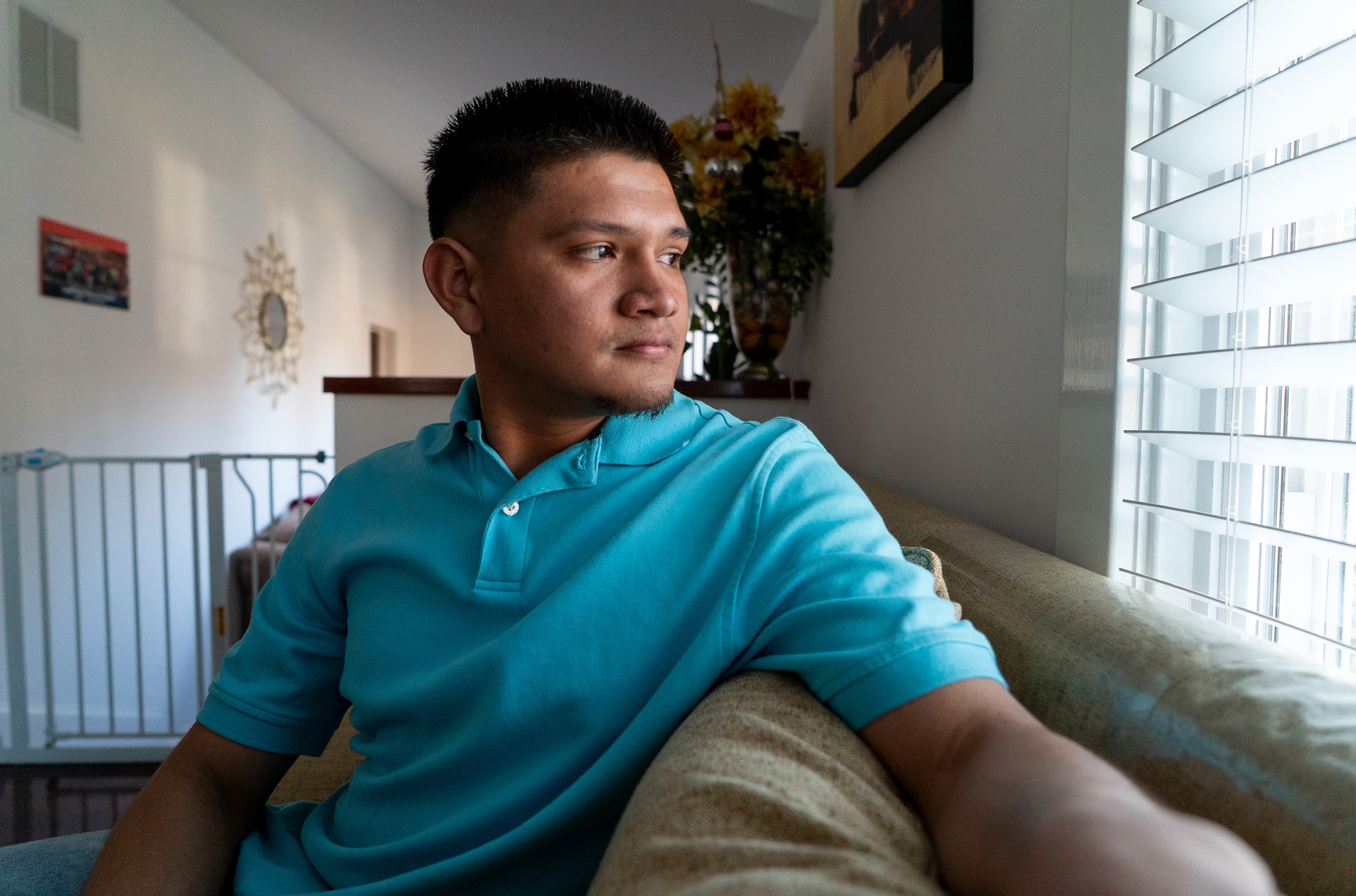 Salomon Serrano Esquivel at his brother-in-law’s home in Edgewater. He and his family moved into their relative’s home after ICE took him into custody Dec. 24.
