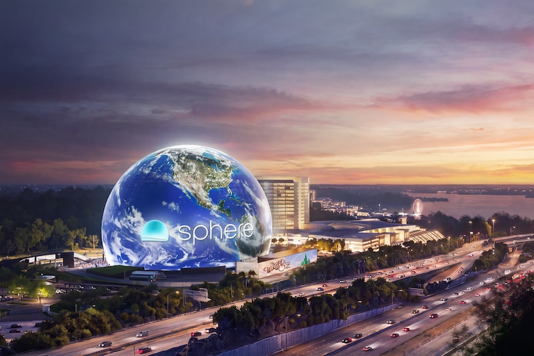 A rendering of the proposed National Harbor Sphere provided by Sphere Entertainment.