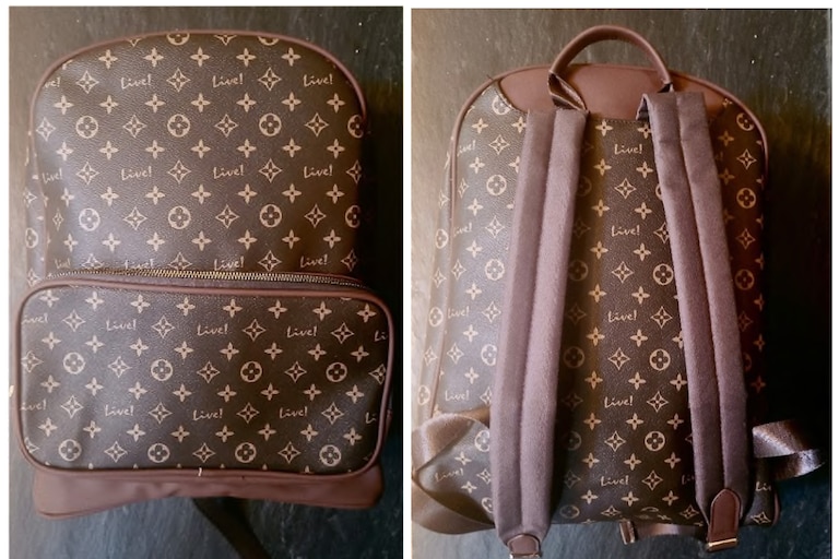 Louis Vuitton included images in the complaint that show its monogram “LV” in the middle of a pattern showing three different flower designs. Next to that image is a photo of one of the bags Louis Vuitton accuses Maryland Live! of distributing, which shows nearly-identical flower designs and a “Live!” logo where the “LV” would have been.
