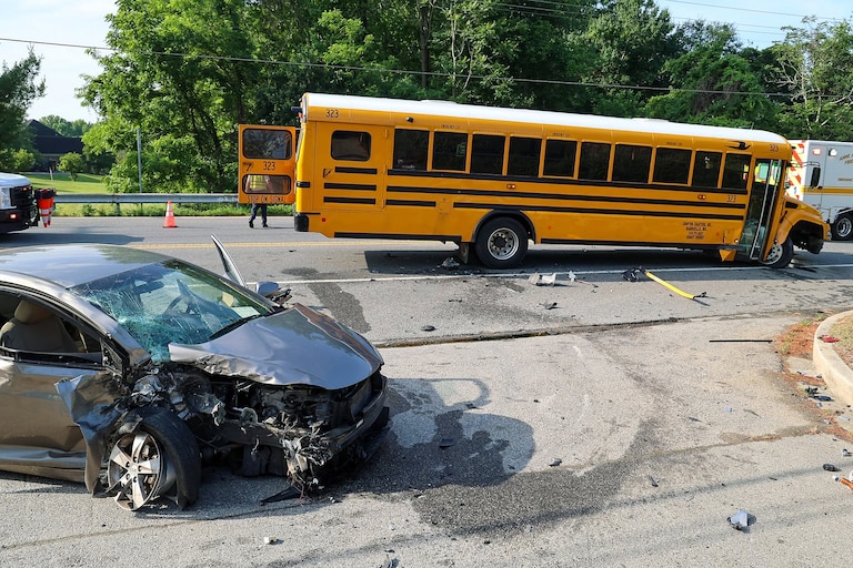 THURSDAY, JUNE 11, 2026 - Anne Arundel County Fire Department responds to a motor vehicle collision which involved a school bus on Rt 214 in Davidsonville.