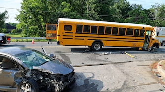 THURSDAY, JUNE 11, 2026 - Anne Arundel County Fire Department responds to a motor vehicle collision which involved a school bus on Rt 214 in Davidsonville.