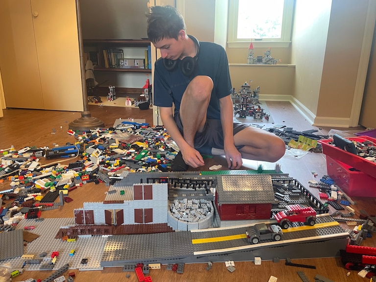 Nicholas Clark made a model of the historic Ellicott City train station, along with moving parts.