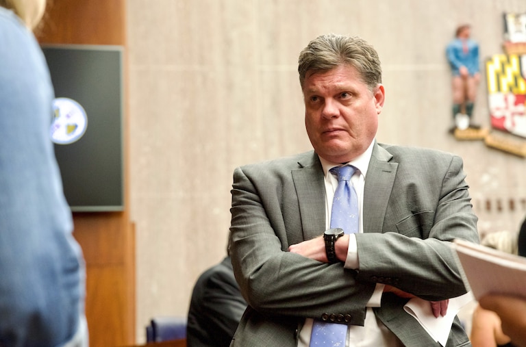 Baltimore County Seventh District Councilman Todd Crandell after a Baltimore County Council work session at the Old Baltimore County Courthouse in Towson on July 29, 2025.