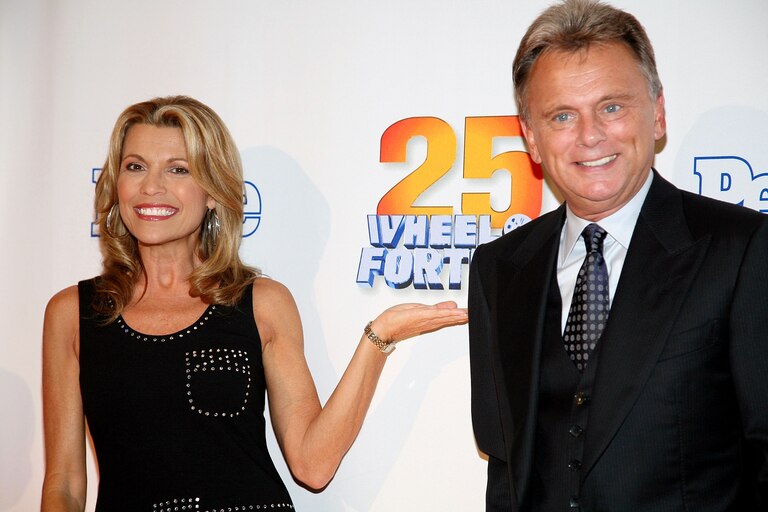 NEW YORK - SEPTEMBER 27: (R) Host of the TV game show "Wheel Of Fortune" Pat Sajak and model Vanna White attend the 25th anniversary celebration of the television game show "Wheel Of Fortune" at Radio City Music Hall September 27, 2007 in New York City.