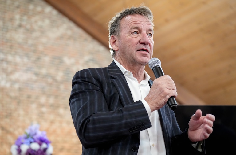 Annapolis Mayor Gavin Buckley gives remarks during a listening session at First Baptist Church in Annapolis, Md. on Tuesday, March 25, 2025.