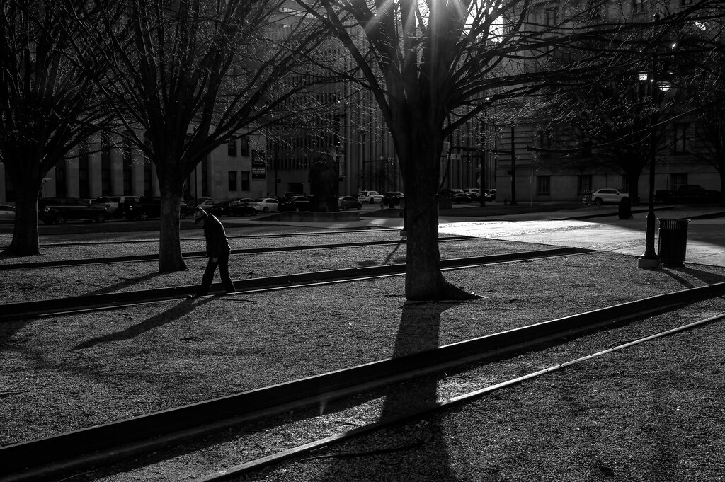 Michele, Sunshine as she's know on the street, cleans Baltimore's Holocaust memorial on a regular basis.
