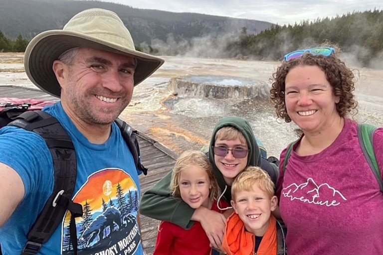 Emily Rieger and her family during a camping trip to Yellowstone and Grand Tetons in summer 2024.
