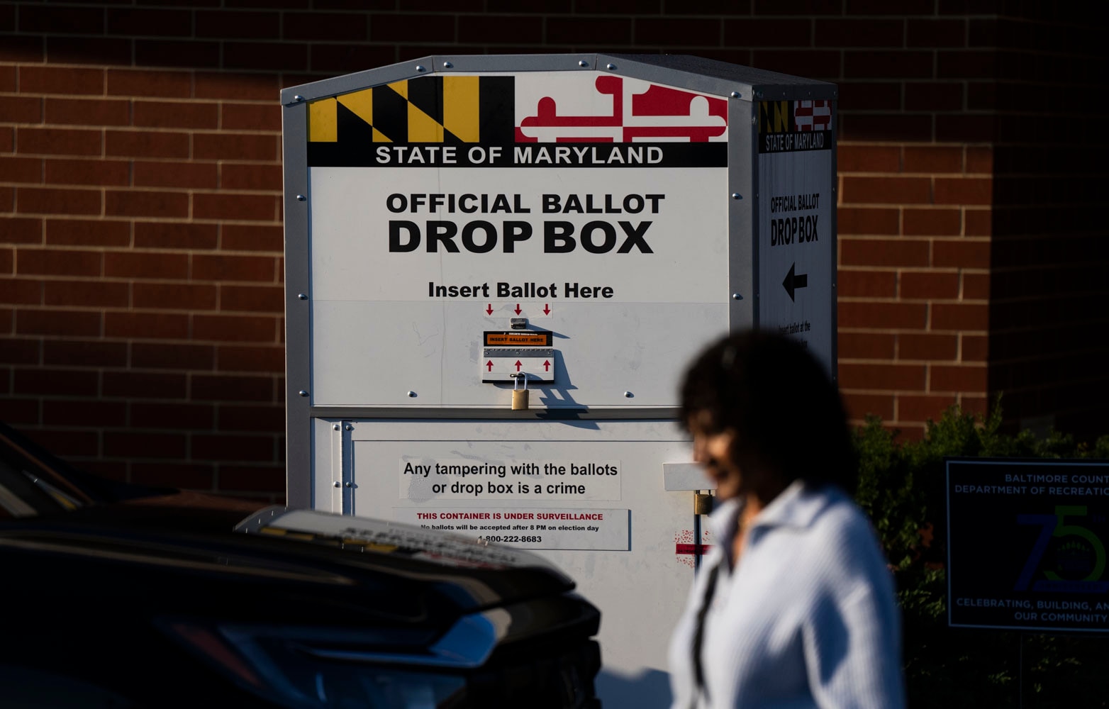 Early voters cast their ballots at the Randallstown Community Center on October 30, 2024.