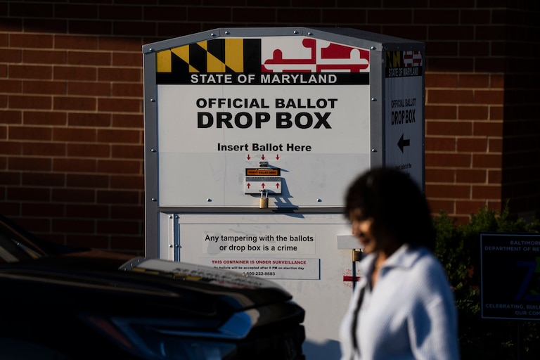 Early voters cast their ballots at the Randallstown Community Center on October 30, 2024.
