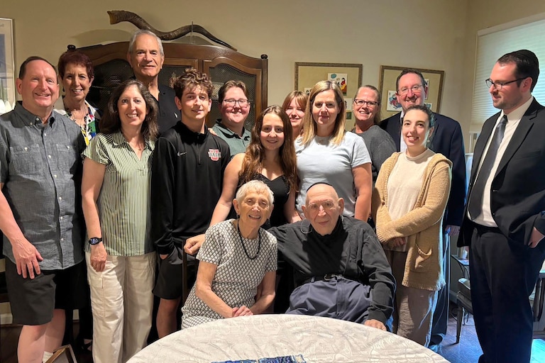 Gus Buchdahl with his family celebrating his 91st birthday.
