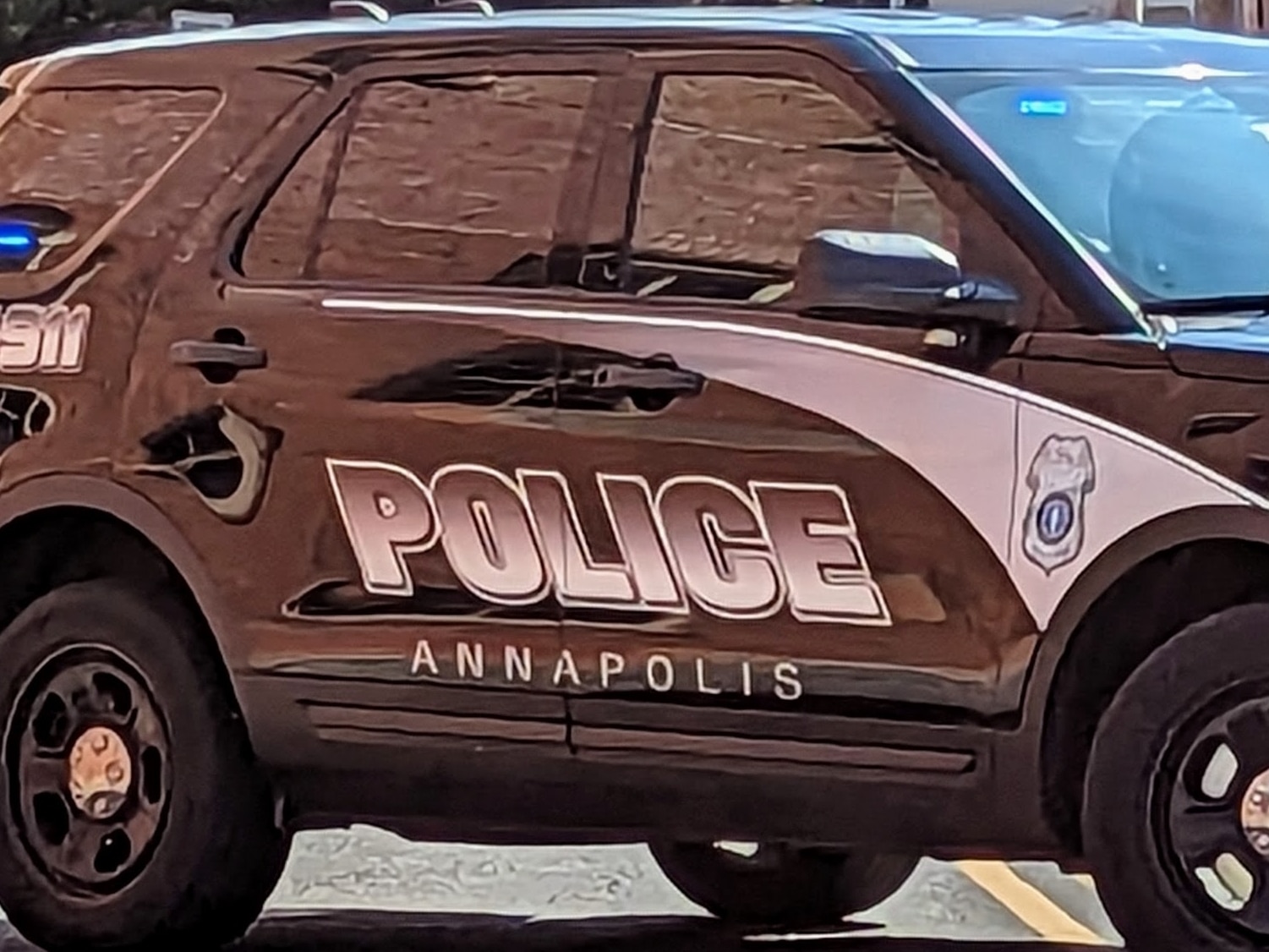 An Annapolis police officer watches the St. Patrick's Parade Sunday, March 5.