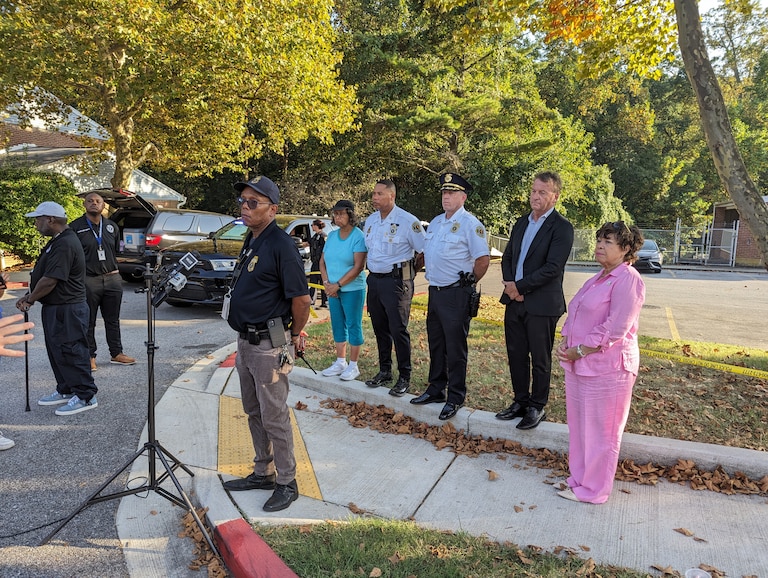 Annapolis Police Chief Ed Jackson talks about the investigation into the shooting death of Tre'on Makeup Hut, 18, of Glen Burnie in the Bywater neighborhood of Annapolis on Friday, Sept. 8.