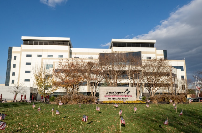AstraZeneca said it would invest $2 billion in Maryland plants, including in Frederick, shown here, where it will double capacity.