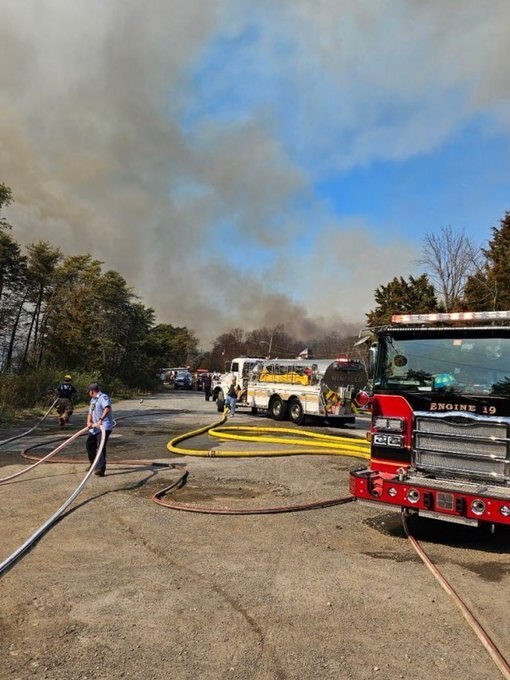 The Baltimore Co. Volunteer Firefighter’s Association responds to a fire at Soldiers Delight Park in Owings Mills.