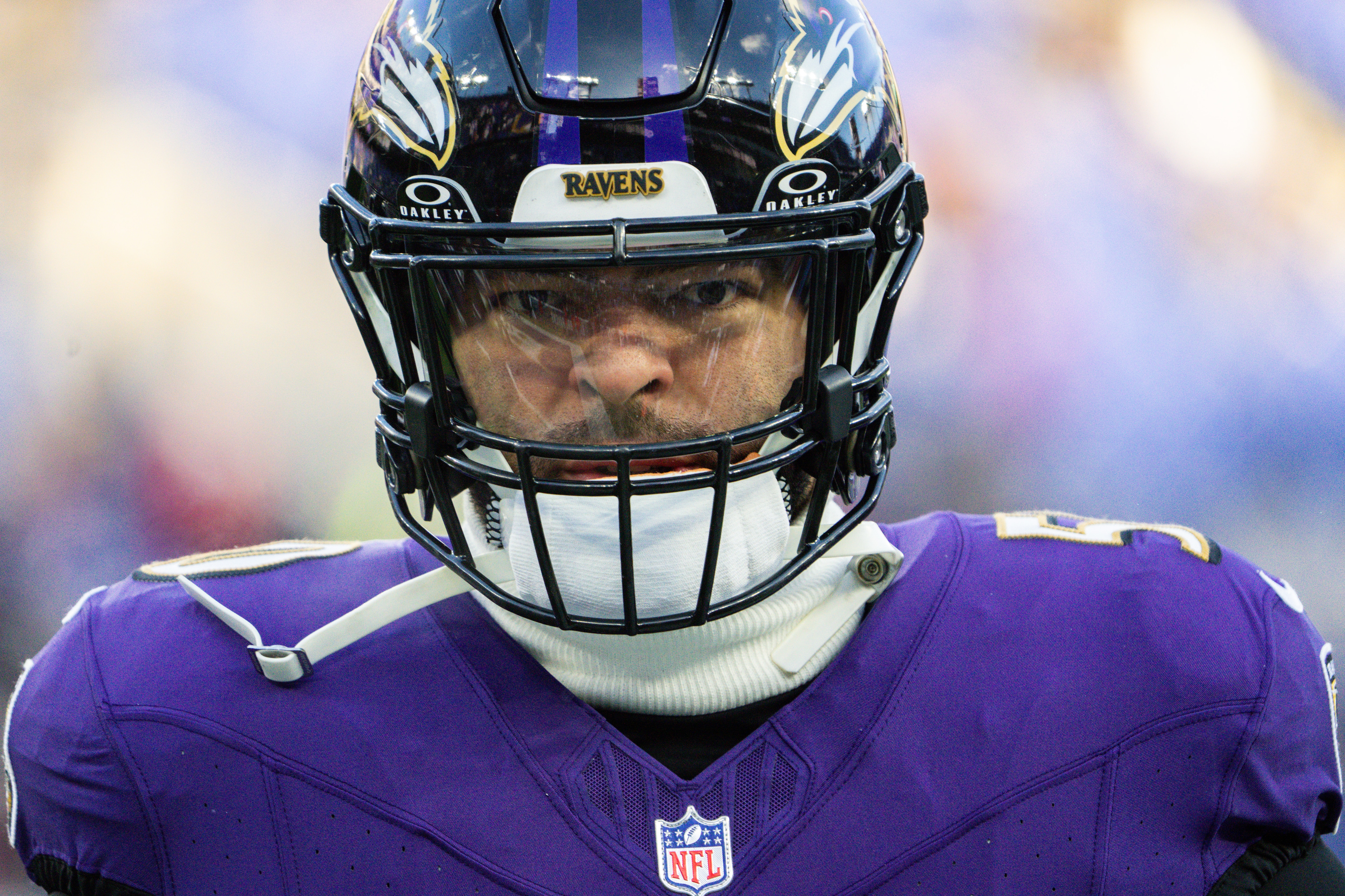 Ravens outside linebacker Kyle Van Noy has 42.5 sacks in 142 NFL games.