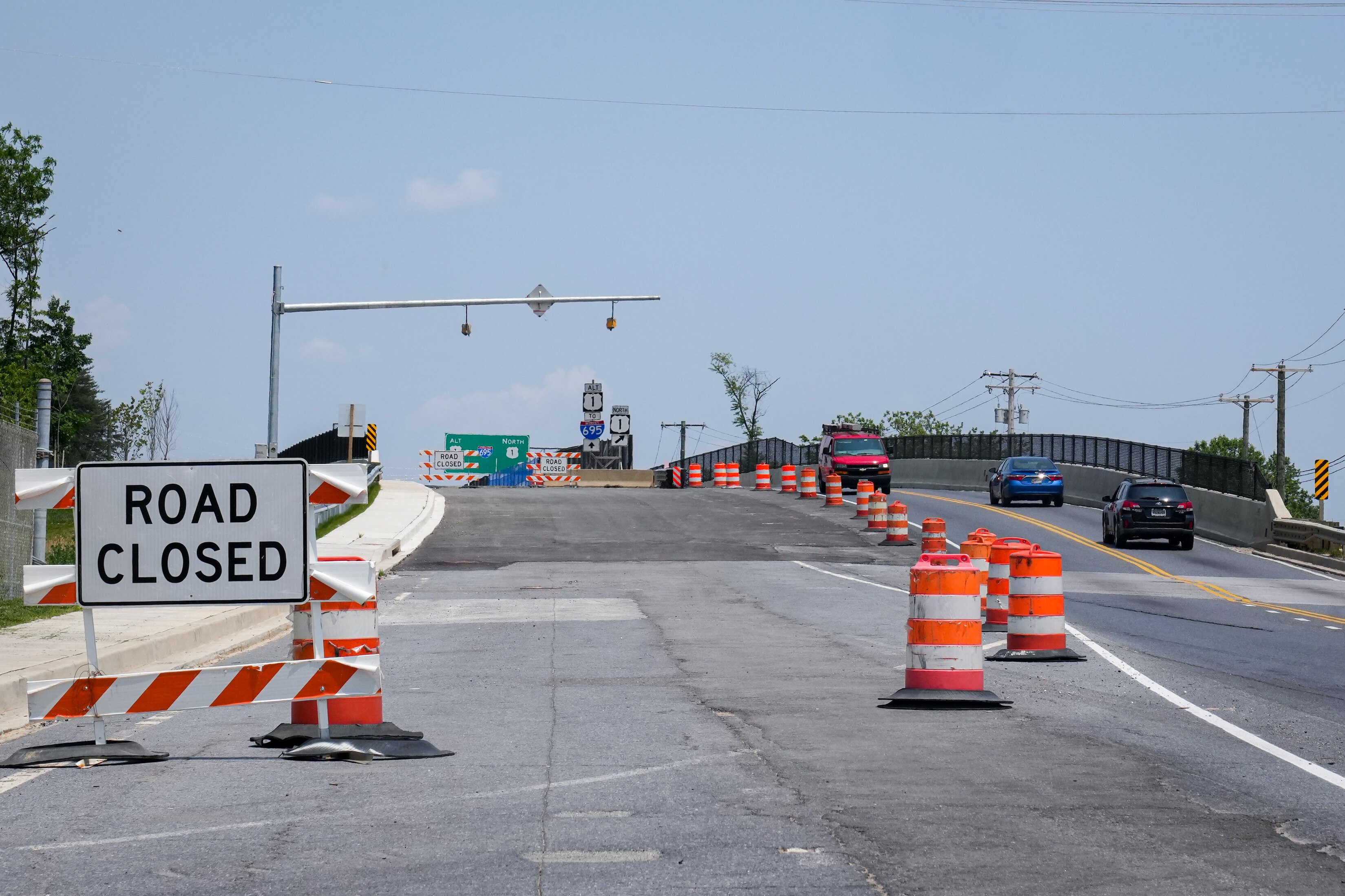 A view of the Route 1 bridge that crosses over the CSX Transportation rail line in Halethorpe, as seen on Monday, May 22, 2023.