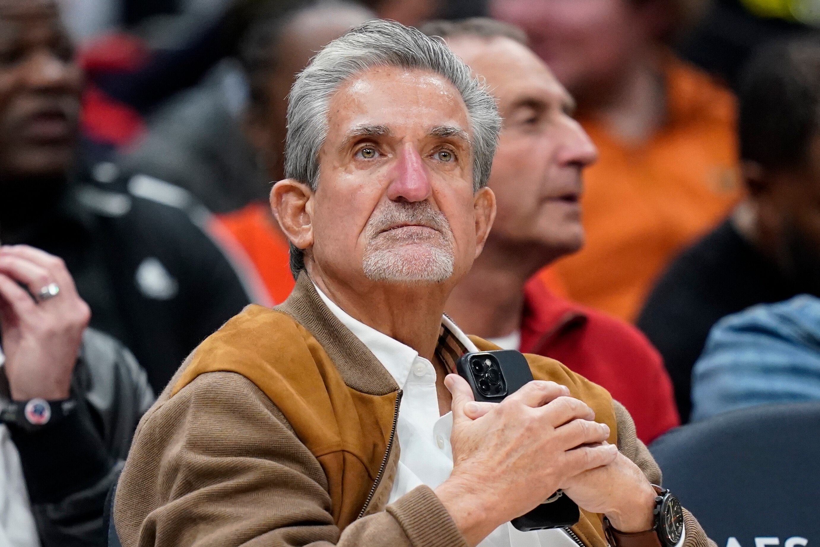 Washington Wizards owner Ted Leonsis watches the second half of an NBA basketball game between the Wizards and the Philadelphia 76ers, Monday, Oct. 31, 2022, in Washington.
