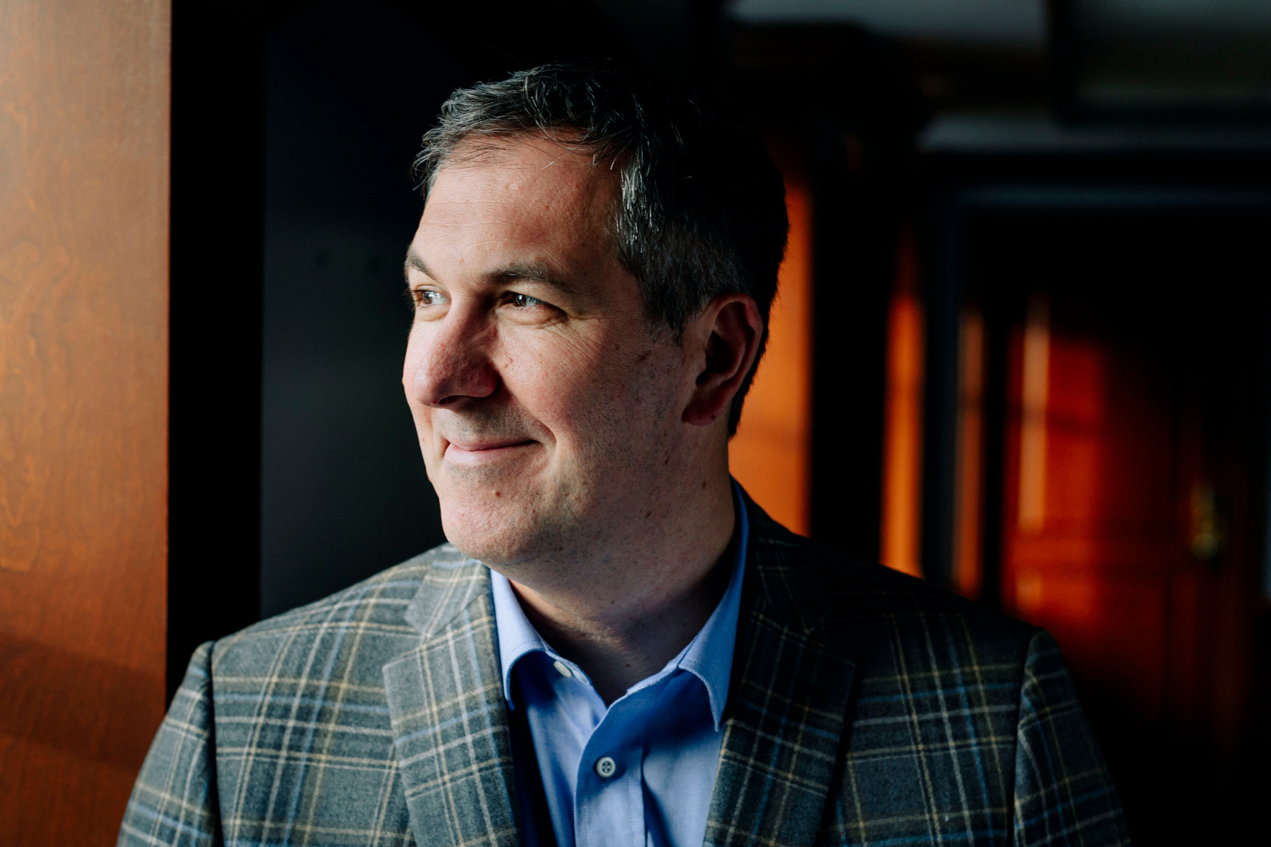 Former Baltimore County Executive, and incoming representative for Maryland's second congressional district, John A. Olszewski, stands in his former office in the Baltimore County Historic Courthouse in Towson, MD on Thursday, Dec. 19, 2024.