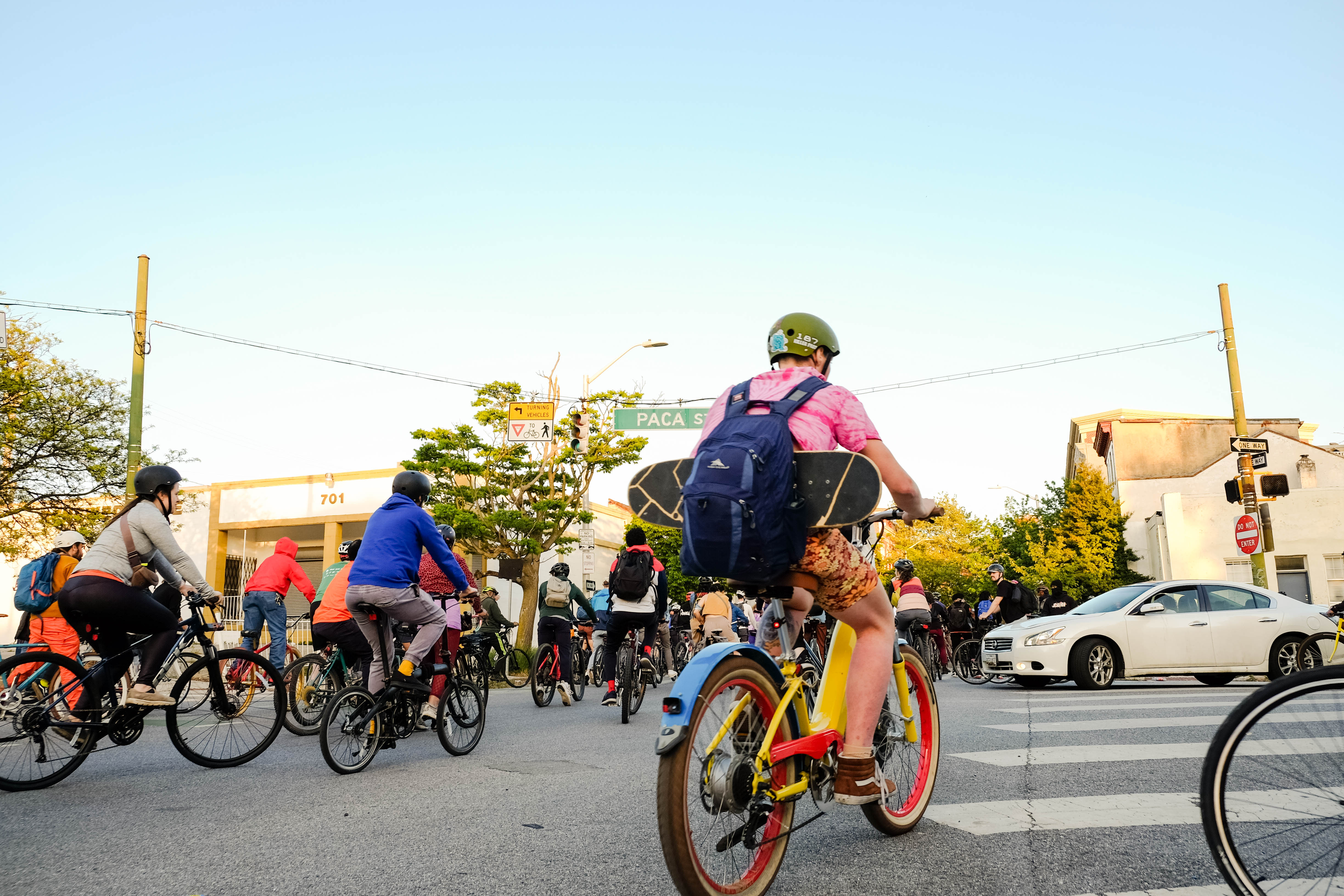 Baltimore Bike Party is a spirited bike ride that begins at St. Mary’s Park in Seton Hill on the final Friday of the month and concludes with an after party.