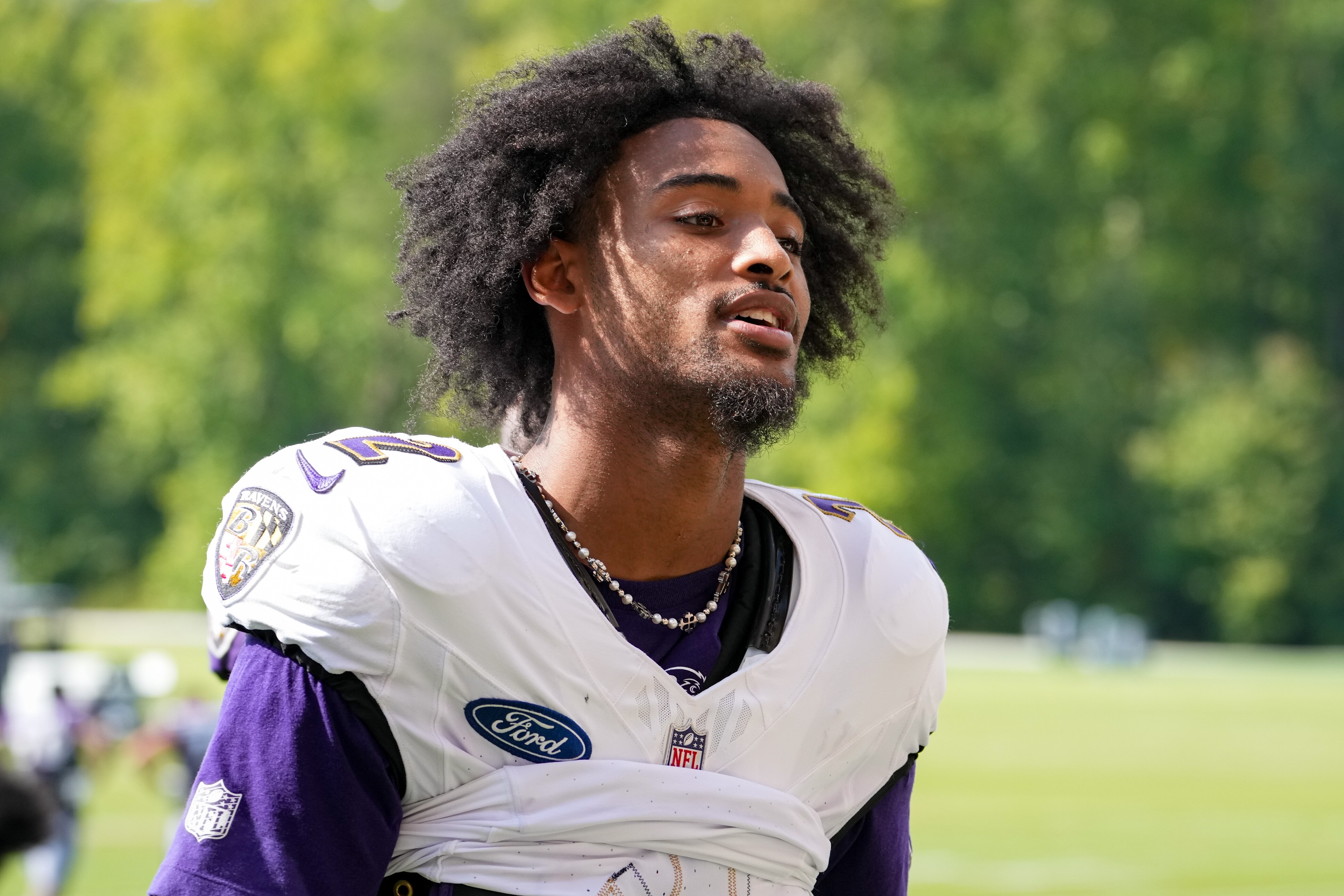 Ravens rookie cornerback Nate Wiggins would have to pass through the NFL’s concussion protocol to play Sunday, coach John Harbaugh said.