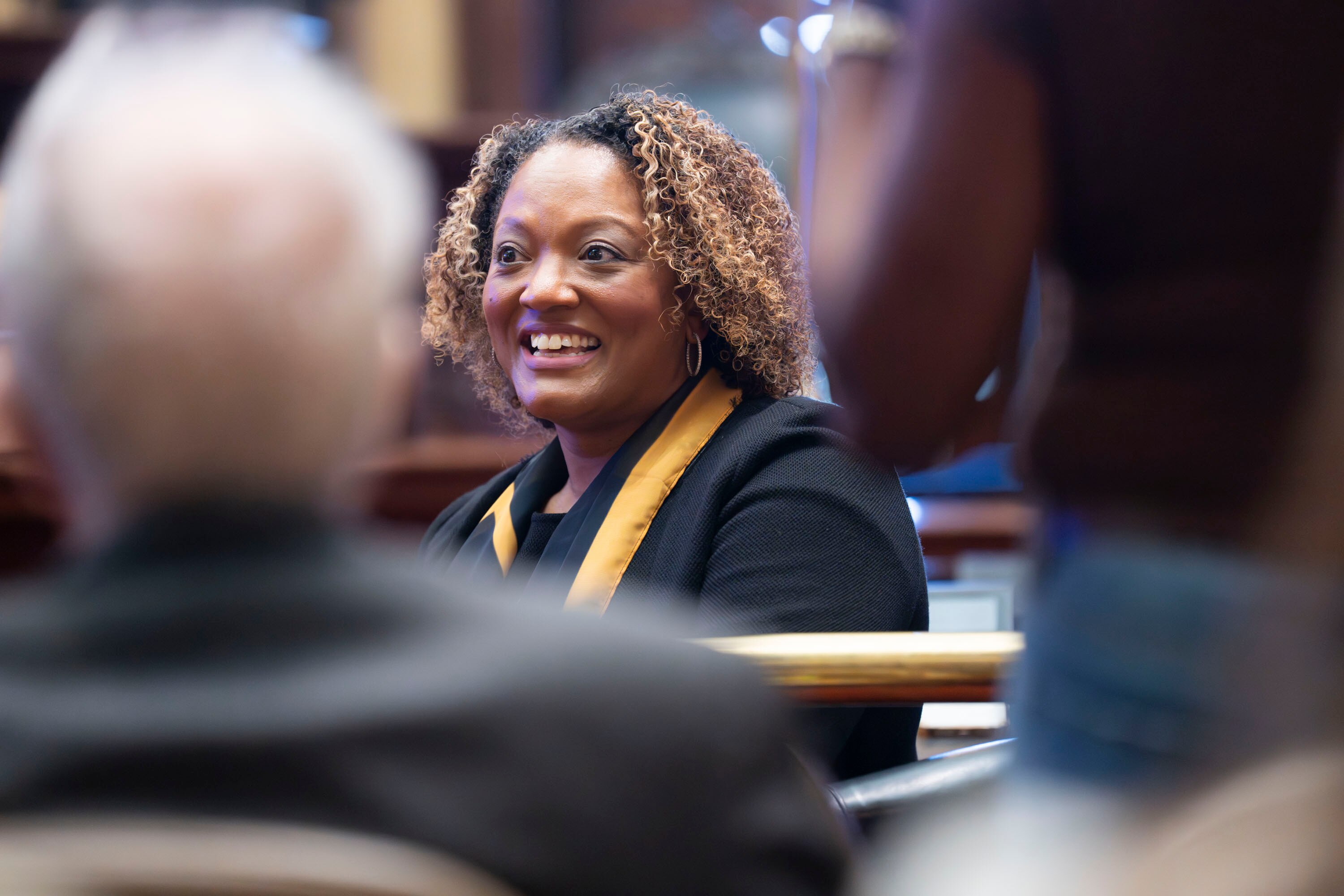 Dr. Michelle Taylor, the mayor’s pick for health commissioner, attends a Baltimore City Council hearing Thursday.