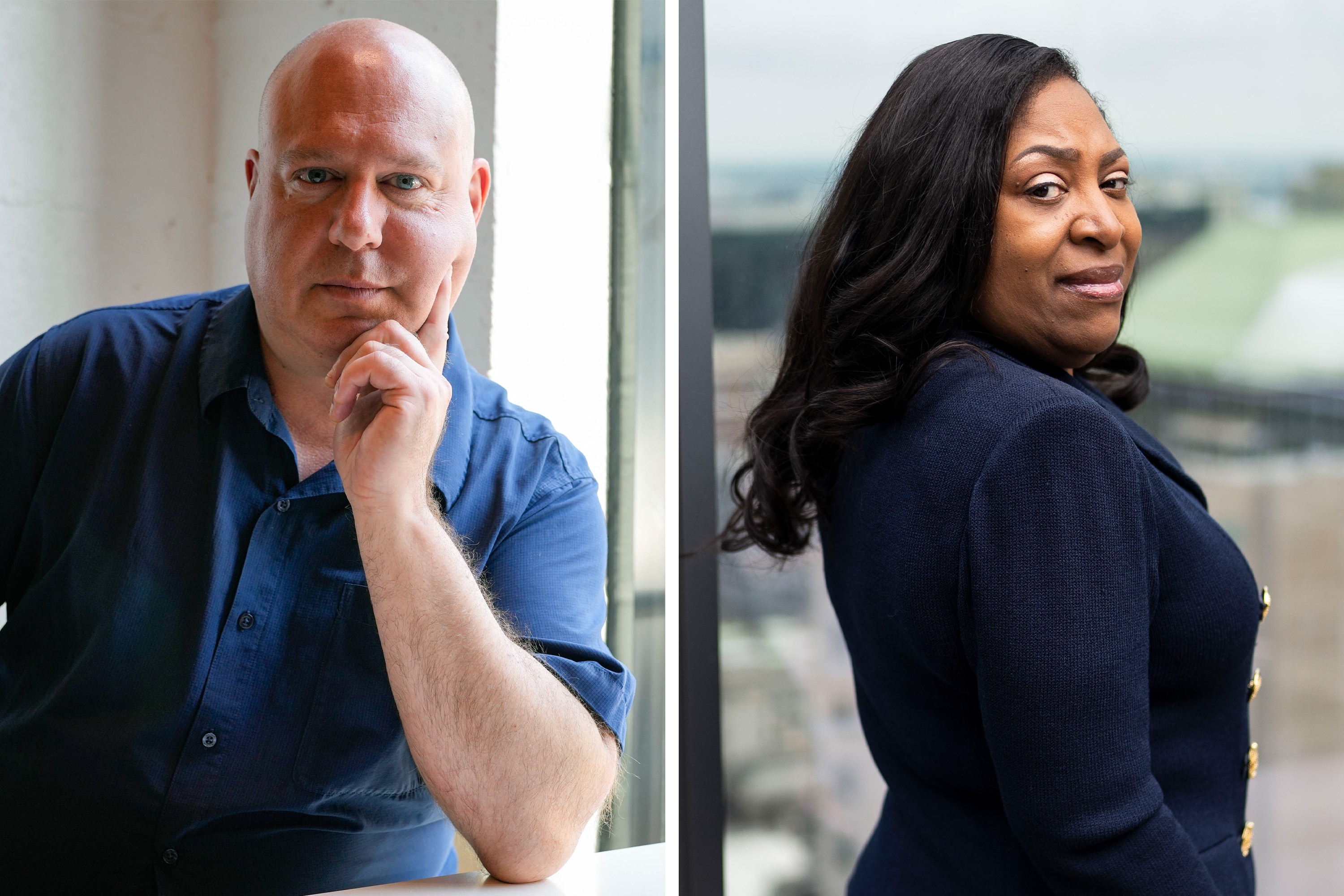 Baltimore Sheriff Sam Cogen, left, and challenger Sabrina Tapp-Harper.