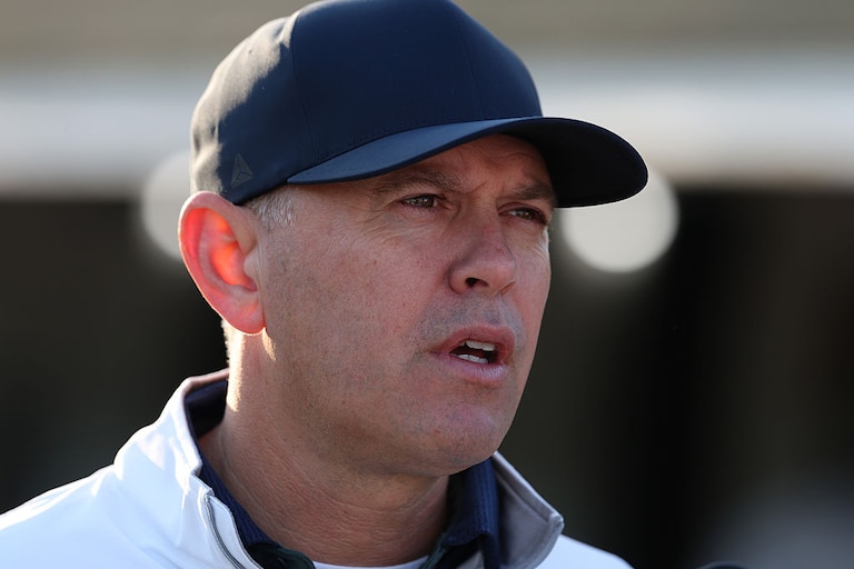 Chad Brown during the morning training for the 152nd Kentucky Derby on April 24.