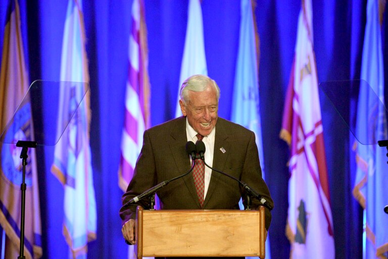 U.S. House Majority Leader Steny Hoyer speaks at the 2022 Maryland Democratic election party.