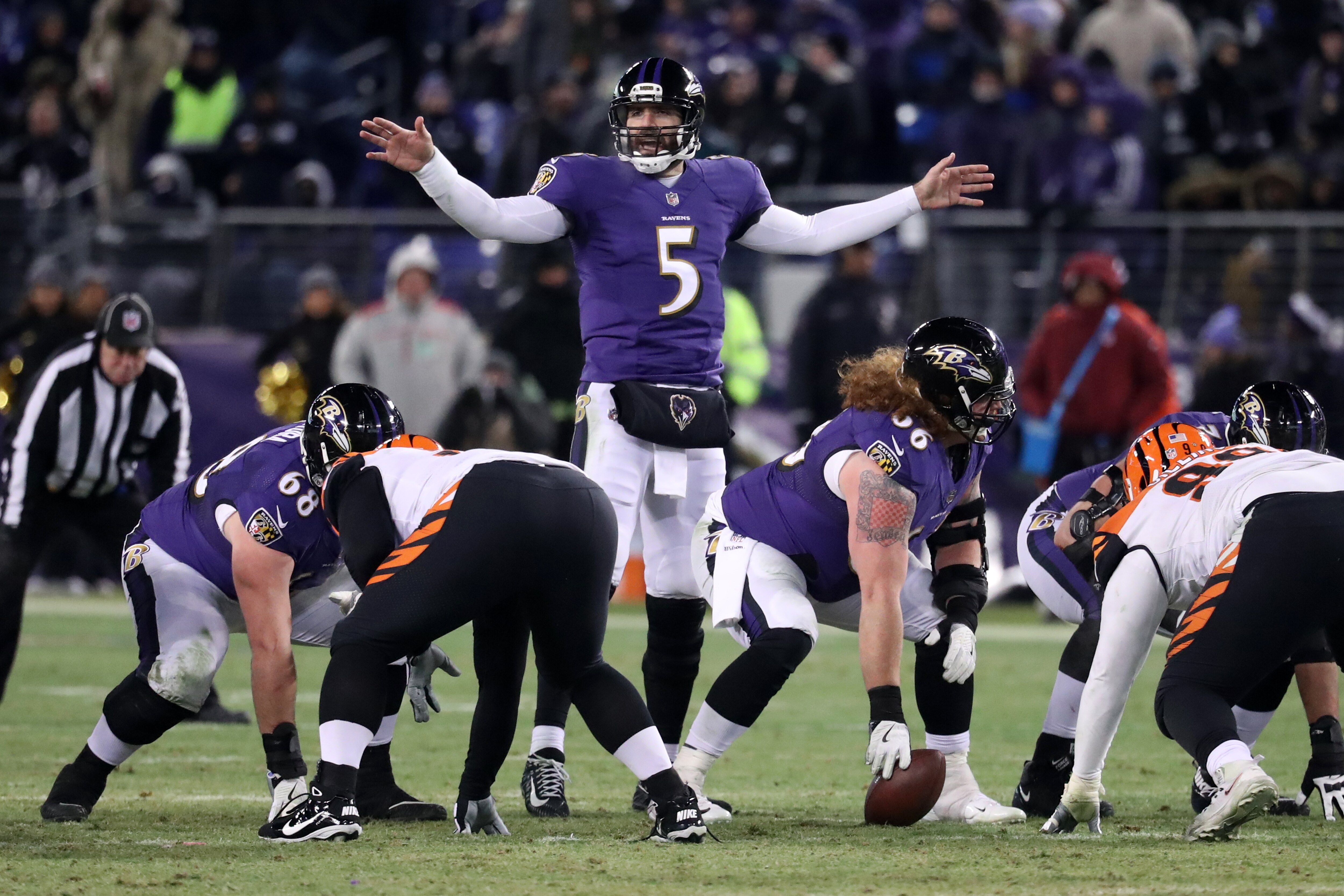 Joe Flacco had 38,245 passing yards with the Ravens and has 45,987 in his career.