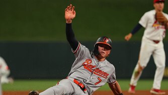 Orioles second baseman Jackson Holliday slides into third base against the St. Louis Cardinals in the fifth inning Tuesday.