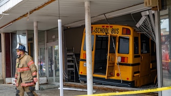 JULY 21, 2026 - A bus crashed into a building in Parkville on Tuesday afternoon, officials said.