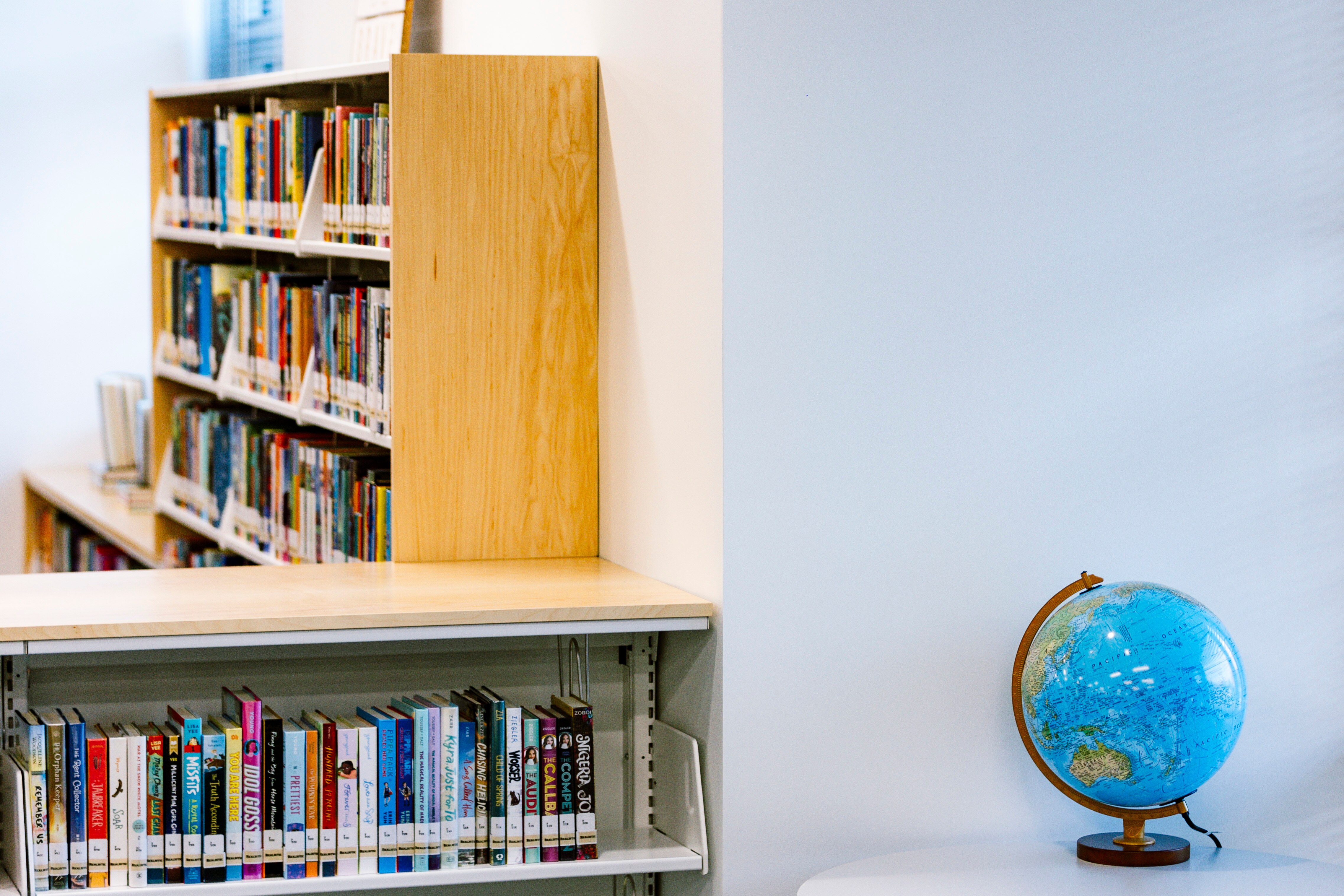 A corner of the library can be seen at Nottingham Middle School on the first day of school on Monday, Aug. 26, 2024 in Rosedale, MD.