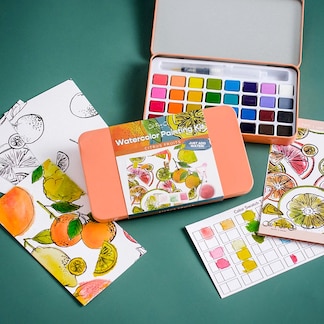Citrus Fruits watercolor painting kit