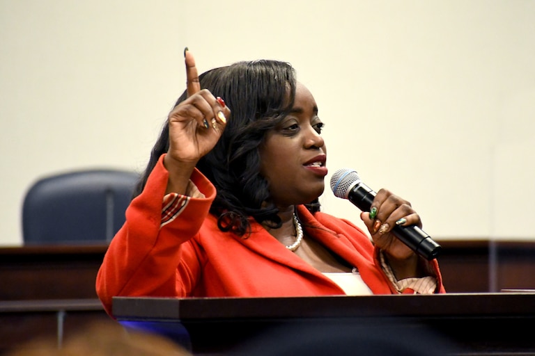 Wala Blegay, council member at-large for the Prince George’s County Council, in 2026.